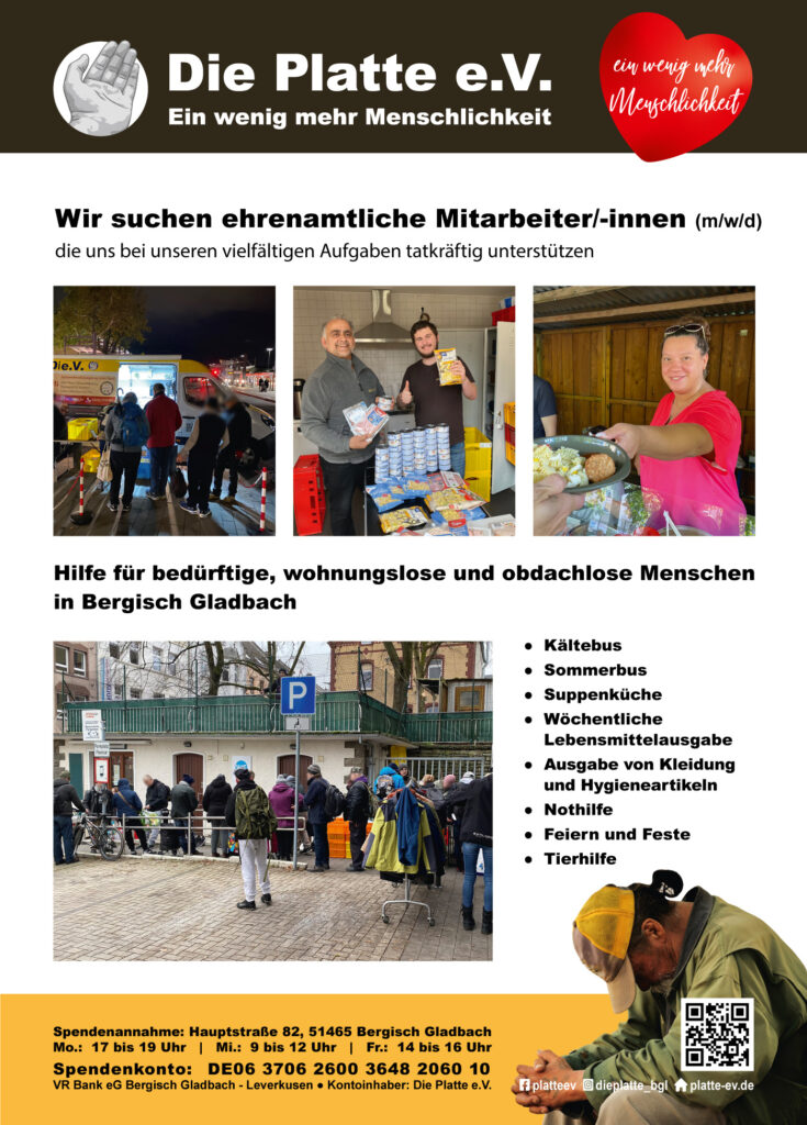 Die Platte e.V. - Wir suchen ehrenamtliche Mitarbeiter/-innen (m/w/d)