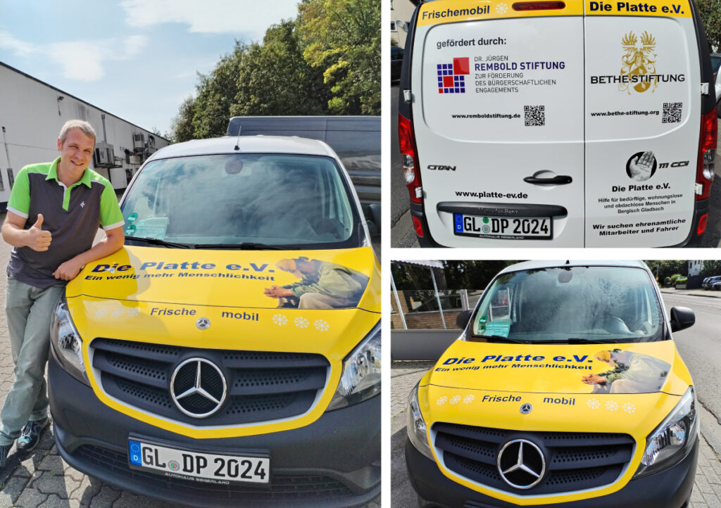 Platte e.V. - Frischemobil beschriftet von der Firma pb Druck und Werbetechnik Birlenberg