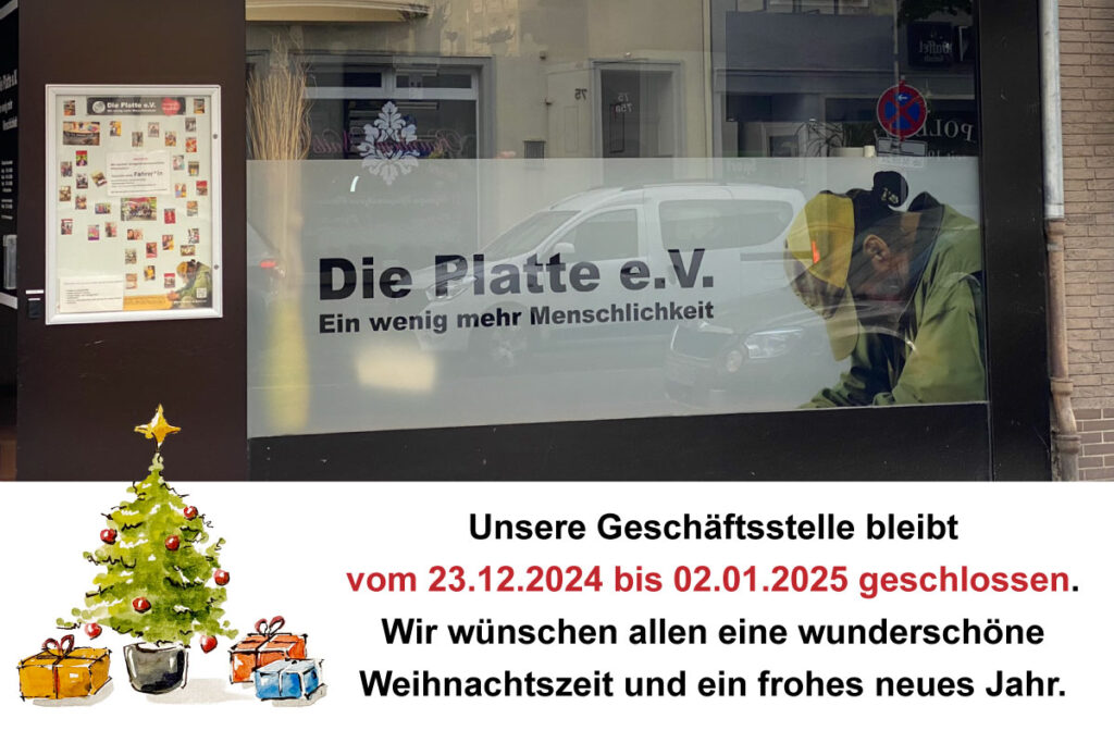 Platte e.V. Geschäftsstelle vom 23.12.24 bis 02.01.25 geschlossen